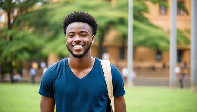 young man in university african